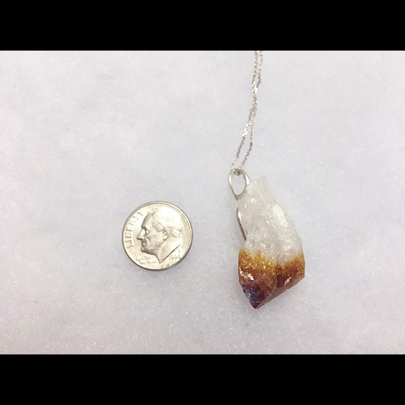Gorgeous citrine crystal on sterling silver chain - Picture 3 of 3